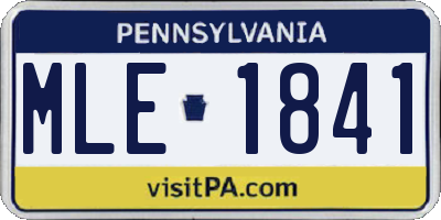 PA license plate MLE1841