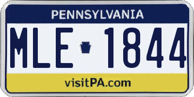 PA license plate MLE1844