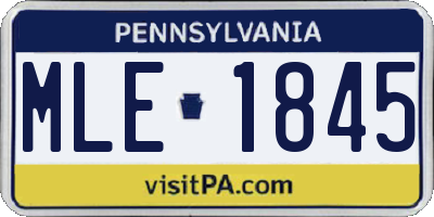 PA license plate MLE1845