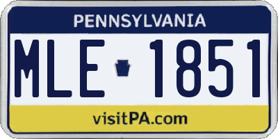 PA license plate MLE1851