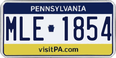 PA license plate MLE1854