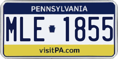 PA license plate MLE1855