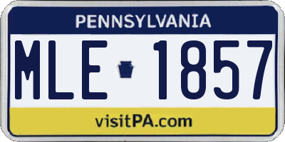 PA license plate MLE1857