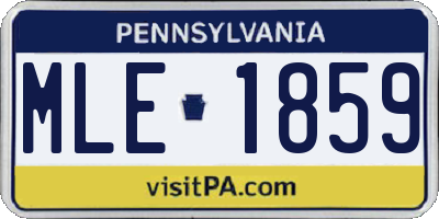 PA license plate MLE1859