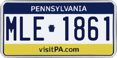 PA license plate MLE1861