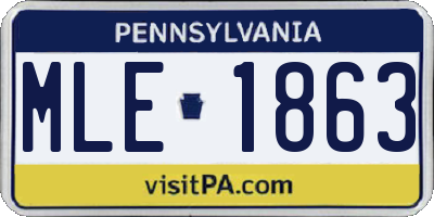 PA license plate MLE1863