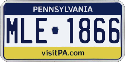 PA license plate MLE1866