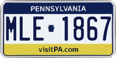 PA license plate MLE1867