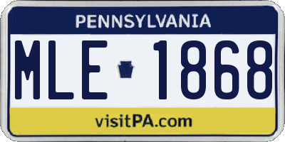 PA license plate MLE1868