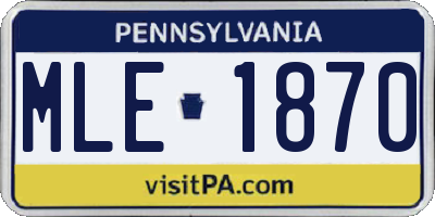 PA license plate MLE1870