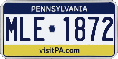 PA license plate MLE1872