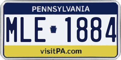PA license plate MLE1884