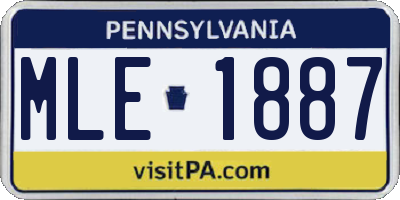 PA license plate MLE1887