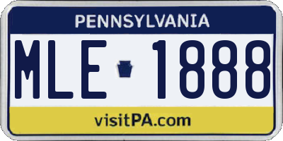 PA license plate MLE1888