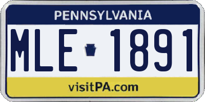 PA license plate MLE1891