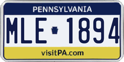 PA license plate MLE1894