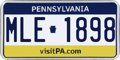 PA license plate MLE1898