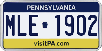 PA license plate MLE1902