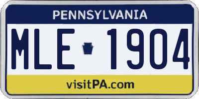 PA license plate MLE1904
