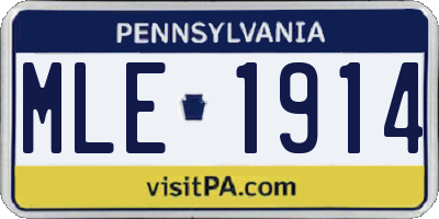 PA license plate MLE1914