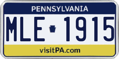 PA license plate MLE1915