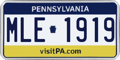 PA license plate MLE1919