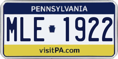 PA license plate MLE1922