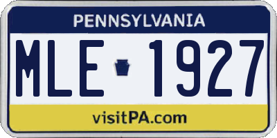 PA license plate MLE1927