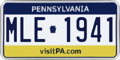 PA license plate MLE1941