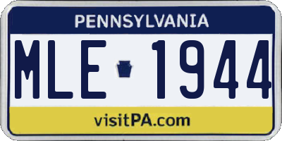 PA license plate MLE1944
