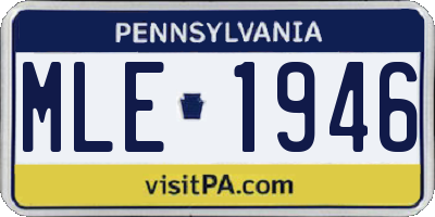 PA license plate MLE1946