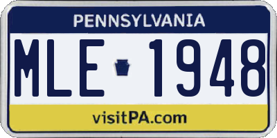 PA license plate MLE1948