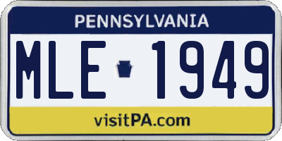 PA license plate MLE1949