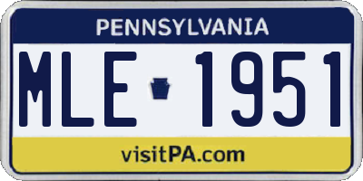 PA license plate MLE1951