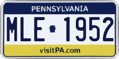 PA license plate MLE1952