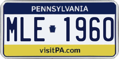 PA license plate MLE1960