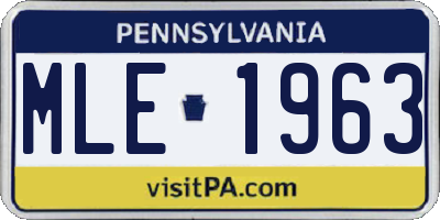 PA license plate MLE1963