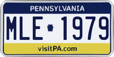 PA license plate MLE1979