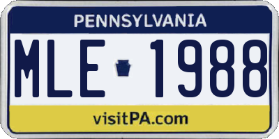 PA license plate MLE1988