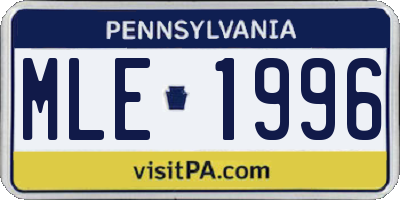 PA license plate MLE1996