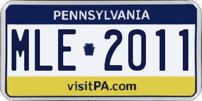 PA license plate MLE2011