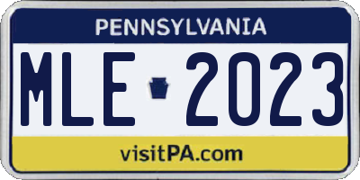 PA license plate MLE2023