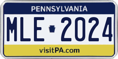 PA license plate MLE2024