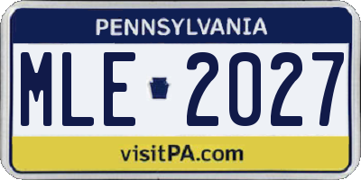 PA license plate MLE2027