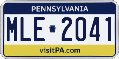 PA license plate MLE2041