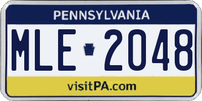 PA license plate MLE2048