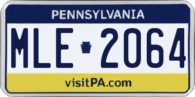 PA license plate MLE2064
