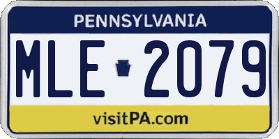 PA license plate MLE2079