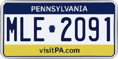 PA license plate MLE2091
