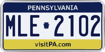 PA license plate MLE2102